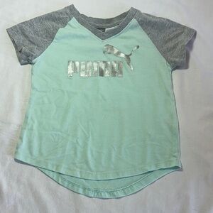 3T Puma Kids Mint and Grey Short Sleeve Tee